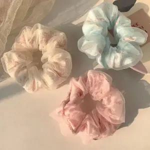 쉬폰 러블리 똥머리 올림머리 머리끈 곱창밴드 3개 세트