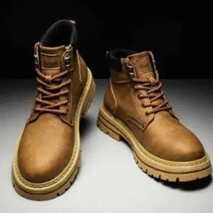 하이탑 레이스업 통굽 워커 남성 빈티지 앵클