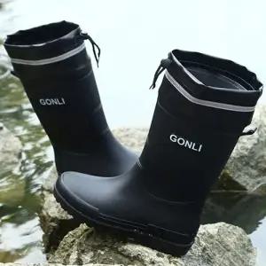 남성용 장화 끈조절 등산 캠핑 레인부츠 44