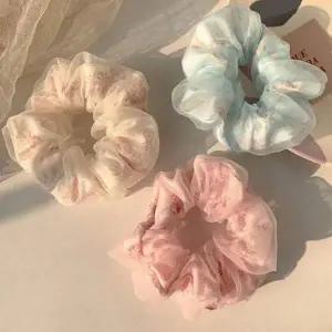 쉬폰 러블리 똥머리 올림머리 머리끈 곱창밴드 3개 세트