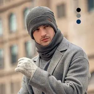 남자 방한 기모 비니 세트 겨울 목폴라 넥워머