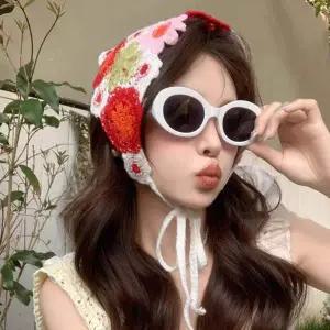 빈티지 플라워 헤어 스카프 1P 핸드메이드 패션 두건 여성헤어밴드