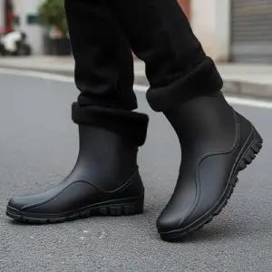 남성 기모 레인부츠 방한용 사파리 TAIN29