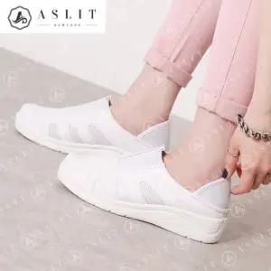 [애슬릿] 여성 슬립온 메쉬 발 편한 화이트 운동화 데일리