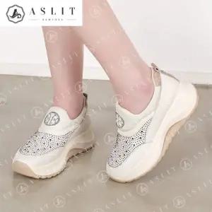 [애슬릿] 여성 슬립온 키높이 큐빅 운동화 데일리 5cm