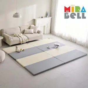 [미라벨] 카라 실리케어 유아 층간소음 놀이방5단 노틈새 항균형 폴더매트140X240 베이지그레이