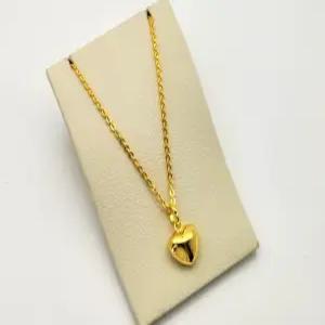 24K 순금 5돈 민 하트 목걸이(18K 연결고리 장식)