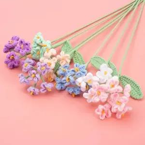 꽃철사 1pc 크로 셰 뜨개질 꽃 니트 졸업 꽃다발 짠 인공 Flor Tejida