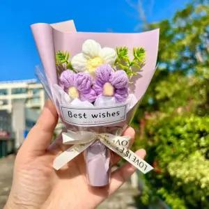 꽃철사 미니 꽃다발 발렌타인데이 기념일 인공 꽃 손뜨개 졸업