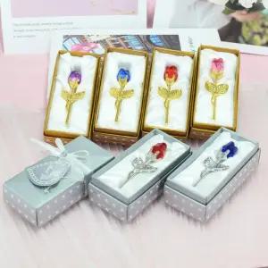 꽃철사 10가지 크리스탈 유리 장미꽃 발렌타인데이 크리스마스 연인 기념품 홈