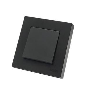 WESA 검정색 서리로 덥은 벽 조명 스위치 난연성 플라스틱 1 갱 단방향 유럽 표준 로커 버튼 켜기 및 끄기