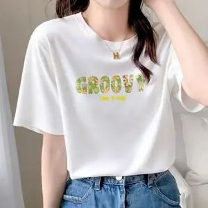 ( )여자 레터링 면 반팔 흰 티 여름 루즈핏 예쁜 티셔츠