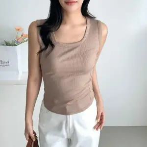 여성 5컬러 여름 이너나시 골지 스퀘어 민소매티셔츠