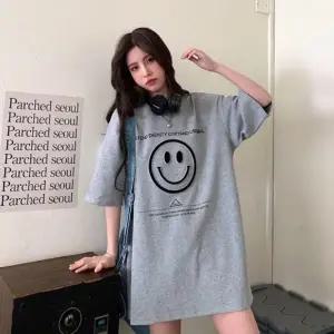 여성 3컬러 박시핏 스마일페이스 여름 반팔티셔츠