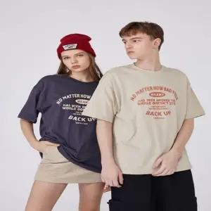 남여공용 2컬러 영문 프린팅 여름 오버핏 반팔티셔츠