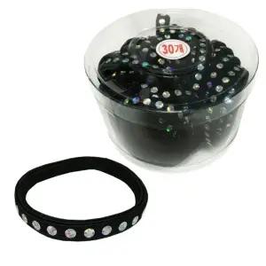 ( )반짝다이아 헤어끈 머리끈 헤어 밴드 납작 검정고무줄 30P 똥머리 묶기