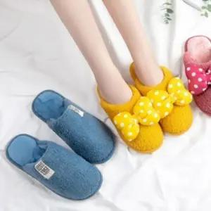 거실 리본 여성 실내 따뜻한 슬리퍼 화 귀여운 방한