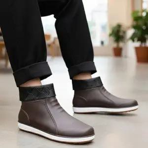 훈련 기모 방한부츠 남자 레인부츠 겨울 퀼팅