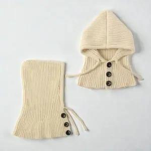 니트 바라클라바 후드 모자 넥워머 여성 겨울