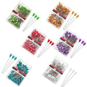 티어드롭 진주 헤드 핀 코사지 핀  바느질 스트레이트 웨딩 부케 DIY 장식 공예 프로젝트  2.17 인치  100