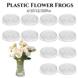6/10/12/20피스 플라스틱 꽃 개구리 꽃꽂이 핀 홀더 홈 가든 웨딩 식물에 대 한 명확한 DIY 장식
