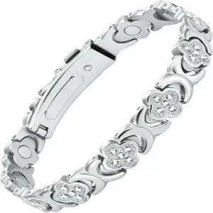 3800 가우스 유효 자석이 있는 여성용 페라코 마그네틱 팔찌 반짝이는 지르코니아가 스테인리스 스틸 무한