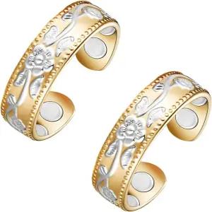 여성용 빅매그 구리 자석 반지 엄지손가락 100 순도 보석 선물 조절 가능(골드 실버)