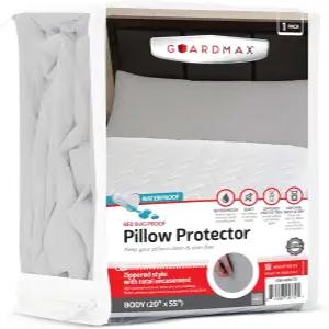 지퍼 바디 사이즈가 있는 가드맥스 저지 니트 베개 보호대 - 100 방수 침대 벌레 방지 먼지 진드기 저자극