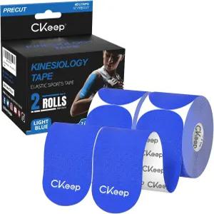 CKeep 운동학 테이프 2롤 면 라텍스 프리 저자극성 탄성 프리컷 스트립 무릎 부상 용 2인치 와이드 방수