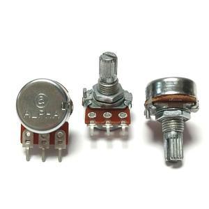 ALPHA WH148 단일 연결  16 3핀 전위차계 B1K 5K 10K 20K 103 104 핸들 길이 15mm 조정 가능 저항