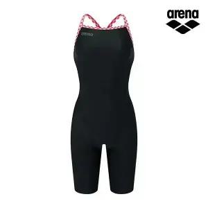 [아레나수영복] 체크메이트 4부 반신 크로스 스트랩백 A5SL1PL84BLK