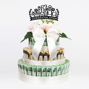 [돈케이크 기본세트- 퓨어 화이트] 돈케익, 원형스티로폼, 환갑, 칠순, 생신 선물