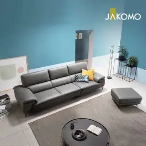 자코모 베니 4인 천연면피 소가죽 소파+스툴