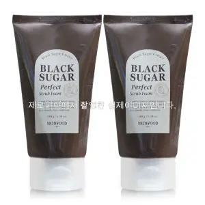 스킨푸드 블랙슈가 퍼펙트 스크럽 폼 180gx2ea 각질케어 모공케어 노페물제거 폼클렌징