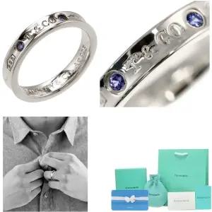 남자 여자 티파니 사파이어 네로우 반지 링 실버 선물 생일 기념일