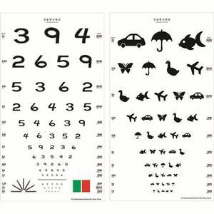 [진용한] 양면 아크릴 시력표 숫자+그림 - 4m (조명x)