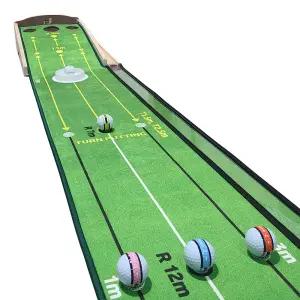 THR 편백나무 골프퍼팅연습기 퍼팅매트 무소음리턴