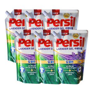 퍼실 딥클린 파워젤 라벤더 듀얼 액체세탁세제 리필 1.5L 6개 일반드럼겸용