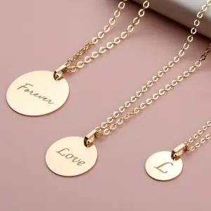 나인주얼리 14k 금 각인 코인 펜던트 14mm 무료각인