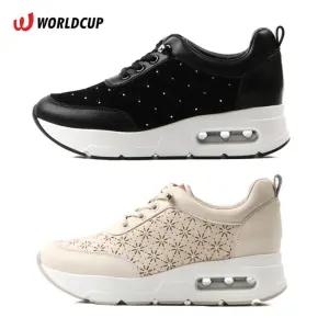 월드컵 여성 키높이 에어슬립온 7cm 통굽 메쉬 스니커즈 편한 키높이 쿠션 운동화 아델