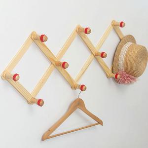 원목 자바라 벽걸이 행거 옷 모자 소품걸이 길이조절 옷걸이