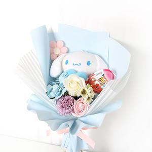 로렌블룸 시나모롤 꽃다발, 인형꽃다발, 입학식 꽃, 산리오 인형 꽃