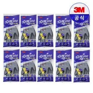 3M 슈퍼그립 200 터치 안전 코팅 택배포장 물류 작업 장갑 10개입