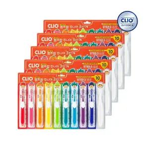 크리오 펌프팝 어린이칫솔 초등 주니어 3단계 10개입 x5개(총 50개)