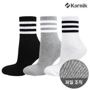 국내제작 이중파일 바닥쿠션 스포츠 등산 패션 삼선 중목 양말 5족