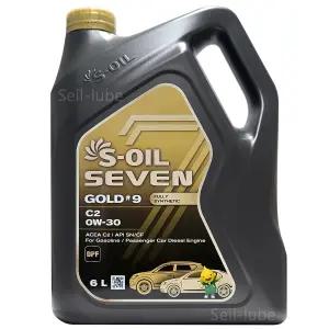 에스오일 세븐 골드 9 C2 0W30 6L 1개 가솔린 디젤 겸용 100% 합성 엔진오일
