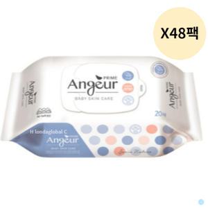 앙쥬르 유아 물티슈 약산성 무향 휴대용 20매 48팩