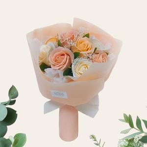 비누장미 10송이 꽃다발, 미니안개 프리저브드, 장미꽃다발, 비누꽃