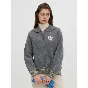 [올리브데올리브](하남점)자수 포인트 니트 집업 가디건 OK4WDA21