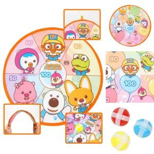 바니 뽀로로 소프트 양면다트 찍찍이볼 던지기 공놀이 다트판 단체게임 어린이 가족